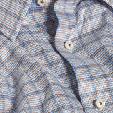 TBSP13807215 | Chocolate & Blue Textured Windowpane Dress Shirt