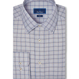 TBSP13807215 | Chocolate & Blue Textured Windowpane Dress Shirt