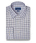 TBSP13807215 | Chocolate & Blue Textured Windowpane Dress Shirt