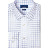 TBSP13810155 | White & Navy Windowpane Check Dress Shirt