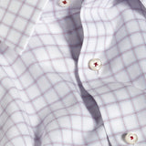 TBSP13810165 | White & Merlot Windowpane Check Dress Shirt