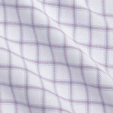 TBSP13810165 | White & Merlot Windowpane Check Dress Shirt