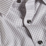 TBSP13811101 | White & Charcoal Textured Check Dress Shirt