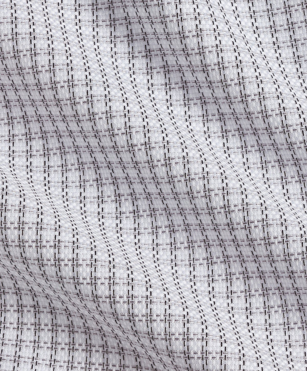 TBSP13811101 | White & Charcoal Textured Check Dress Shirt