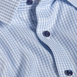 TBSP13811135 | White & Blue Textured Check Dress Shirt