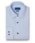 TBSP13811135 | White & Blue Textured Check Dress Shirt