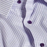 RBSP13811137 | White & Purple Textured Check Dress Shirt
