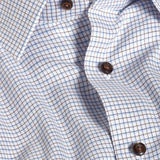 TBSP13812427 | Blue & Chocolate Dobby Check Dress Shirt