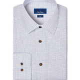 TBSP13812427 | Blue & Chocolate Dobby Check Dress Shirt