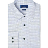 TBSP13812448 | Blue & Green Dobby Check Dress Shirt