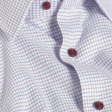 RBSP13812457 | Blue & Merlot Dobby Check Dress Shirt