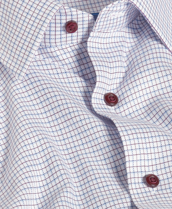 RBSP13812457 | Blue & Merlot Dobby Check Dress Shirt