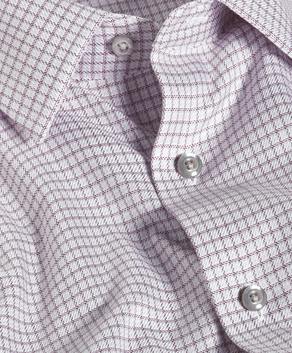 TBSP13817039 | Pearl & Merlot Twill Check Dress Shirt