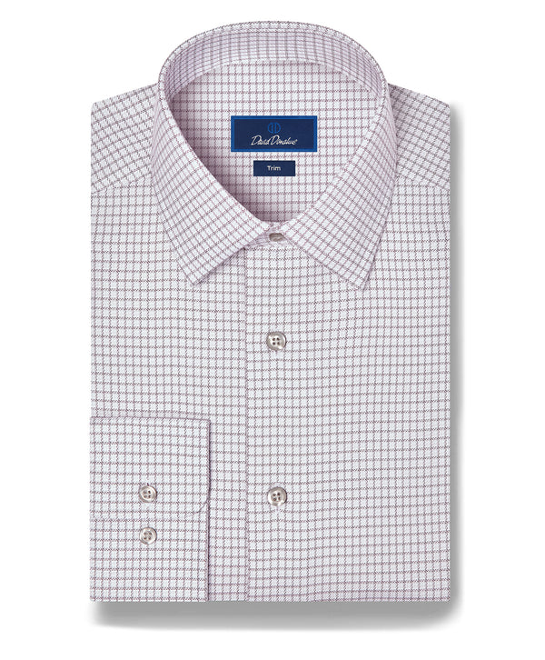 TBSP13817039 | Pearl & Merlot Twill Check Dress Shirt