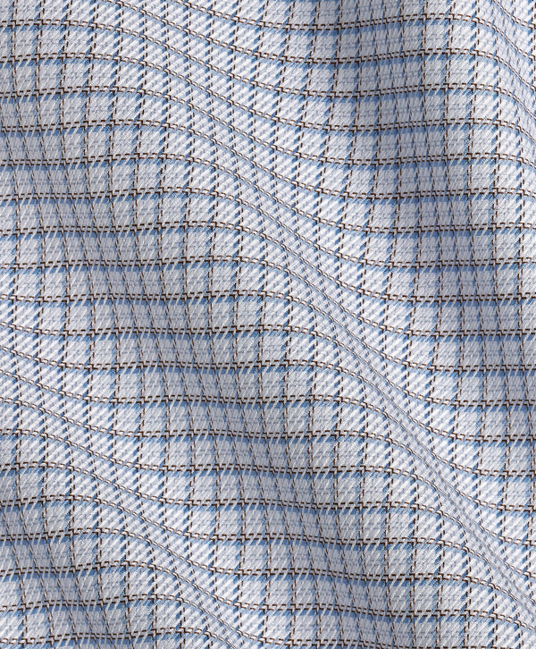 TBSP13817421 | Sky & Chocolate Twill Check Dress Shirt