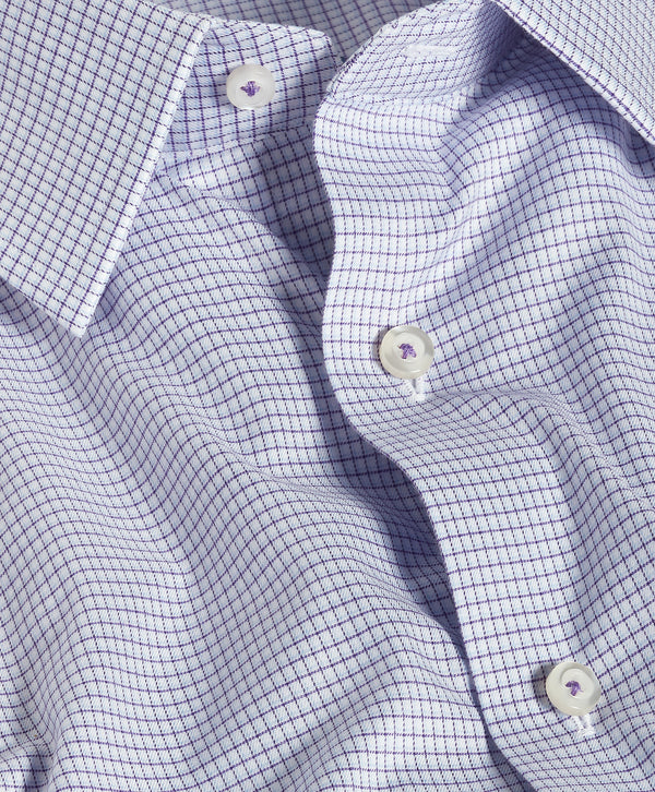 TBSP13820518 | Purple & Sky Twill Micro Check Stretch Dress Shirt