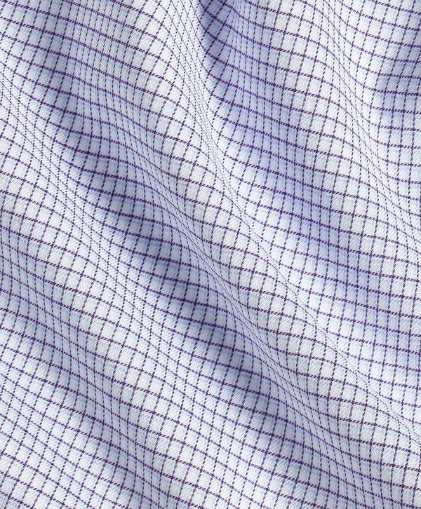 TBSP13820518 | Purple & Sky Twill Micro Check Stretch Dress Shirt