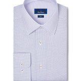 TBSP13820518 | Purple & Sky Twill Micro Check Stretch Dress Shirt