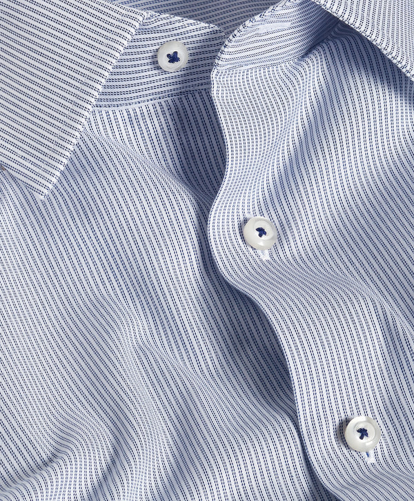 SBSP13950407 | Navy & White Twill Stripe Stretch Dress Shirt