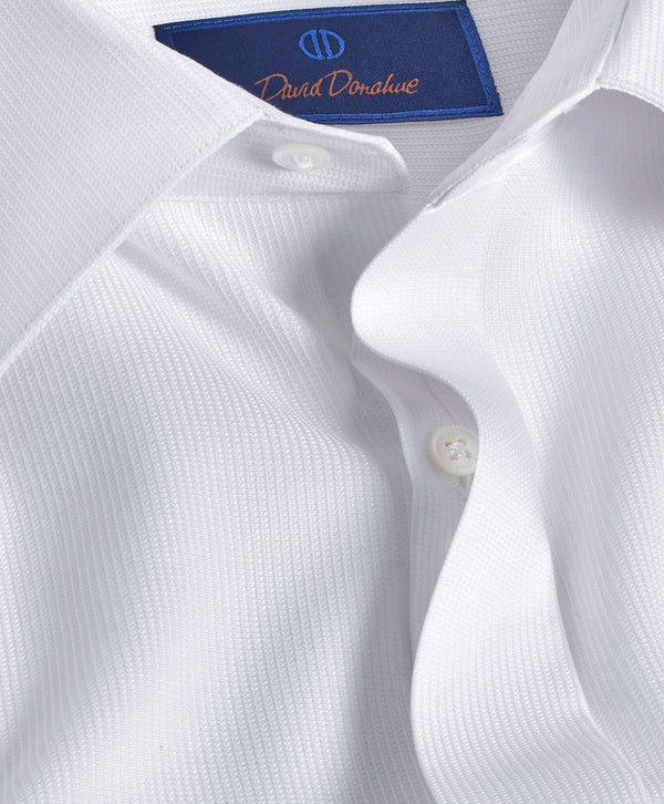 french placket dress shirt White Formal Shirt with French Cuffs and Covered Placket SARTALE