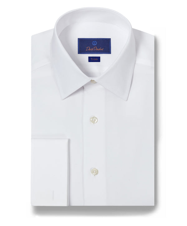 David Donahue Men's Trim Fit White Broadcloth French Cuff Dress Shirt David Donahue Men's Trim Fit White Broadcloth French Cuff Dress Shirt