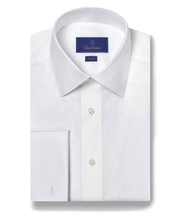 TFSS09034110 | White Diamond Textured Formal Shirt