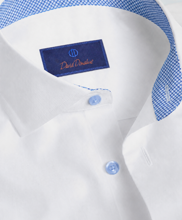 TBMS12110110 | White Twill Contrast Dress Shirt