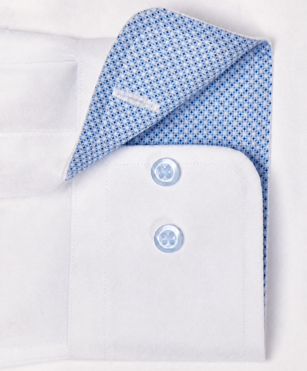 TBMS12110110 | White Twill Contrast Dress Shirt