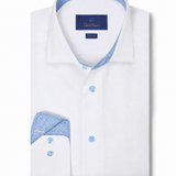 TBMS12110110 | White Twill Contrast Dress Shirt