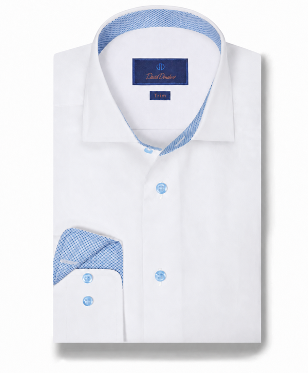 TBMS12110110 | White Twill Contrast Dress Shirt