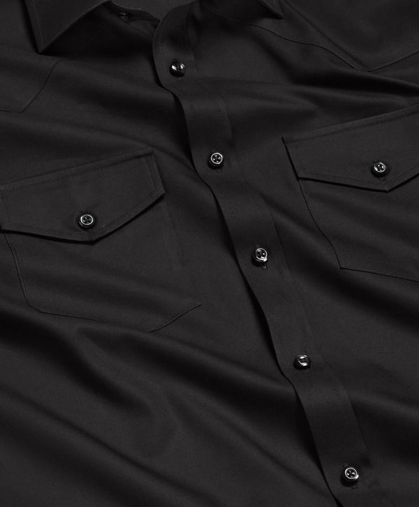 TWES4130002 | Black Twill Western Shirt