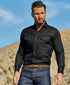 TWES4130002 | Black Twill Western Shirt