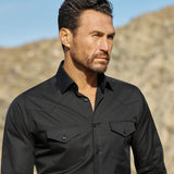 TWES4130002 | Black Twill Western Shirt