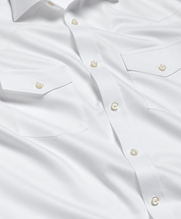 TWES4130110 | White Super Fine Twill Western Shirt