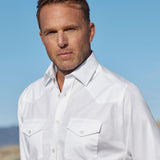 TWES4130110 | White Super Fine Twill Western Shirt