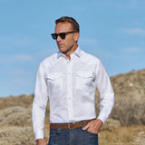TWES4130110 | White Super Fine Twill Western Shirt