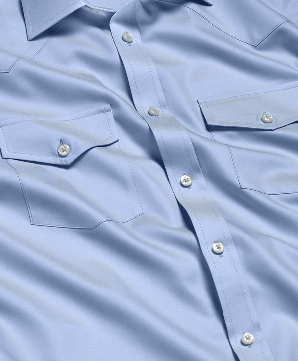 TWES4130454 | Sky Super Fine Twill Western Shirt