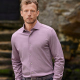 CMSK13829613 | Merlot & White Check Knit Sport Shirt