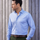 CMSK13829407 | Navy & White Check Knit Sport Shirt