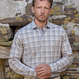 CMSK13830296 | Dune & Blue Plaid Knit Sport Shirt
