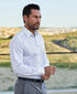 RBSP12200135 | White & Blue Neat Print Dress Shirt
