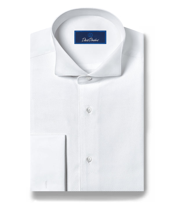 WB6110110 | Piqué Wing Collar French Cuff Formal Shirt
