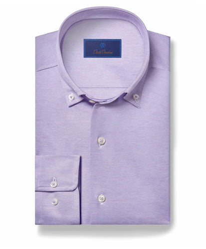 David Donahue Men's Trim-Fit Royal Oxford Dress Shirt