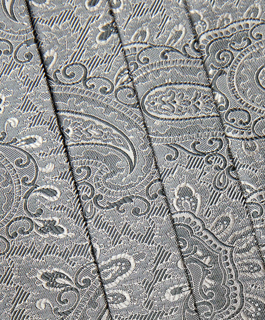 CH05582042 Silver Paisley Self Tie Bow Tie & Cummerbund Set David
