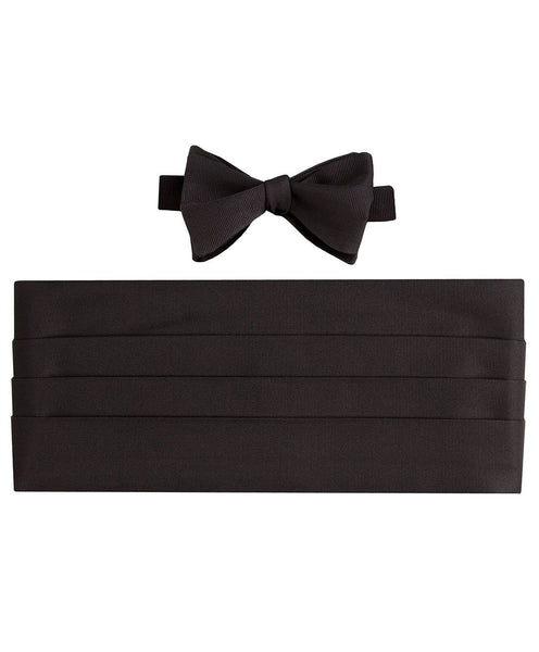 CH110001 | Black Faille Self-tie Bow Tie & Cummerbund Set