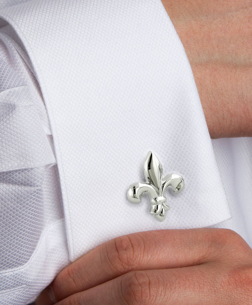 CL003402 | Sterling Silver Fleur De Lis Cufflinks