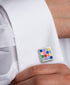 CL020302 | Multi Color Checkerboard Cufflink