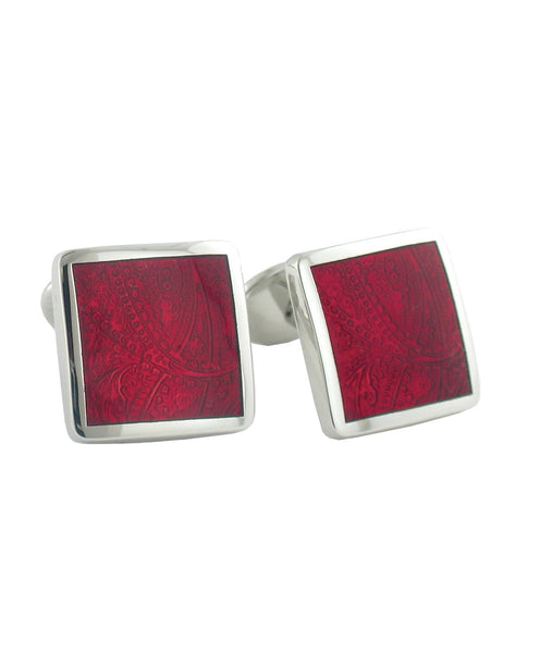 CL030402 | Sterling Silver Paisley Wine Cufflinks