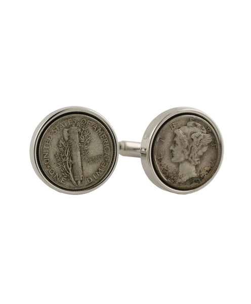 CL073202 | Sterling Silver Dime Cufflinks