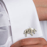 CL128402 | Sterling Silver Bull & Bear Cufflinks